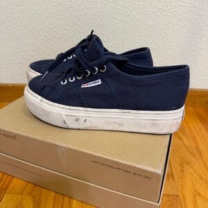 Superga Dark Blue Canvas Shoes